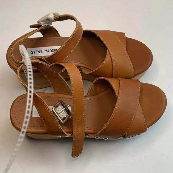 Steve Madden Platform Heel Wooden Studded New - Picture 4 of 10